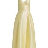 Abito midi con spalline sottili in giallo 