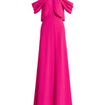 Abito lungo con scollo all'americana in rosa 