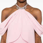 Abito lungo con scollo all'americana in rosa Alberta Ferretti - donna 