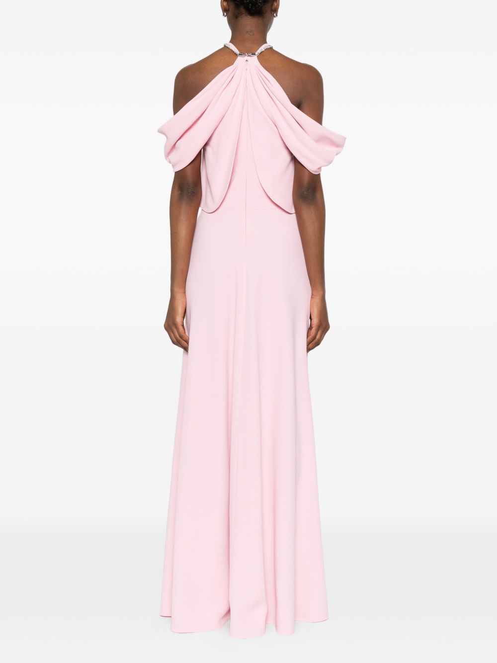 Abito lungo con scollo all'americana in rosa Alberta Ferretti - donna 