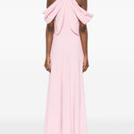 Abito lungo con scollo all'americana in rosa Alberta Ferretti - donna 