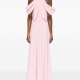 Abito lungo con scollo all'americana in rosa Alberta Ferretti - donna 