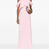 Abito lungo con scollo all'americana in rosa Alberta Ferretti - donna 