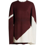Abito mini con design color-block in marrone 