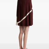 Abito mini con design color-block in marrone 