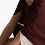 Abito mini con design color-block in marrone 