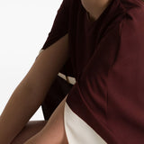 Abito mini con design color-block in marrone 