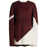 Abito mini con design color-block in marrone 