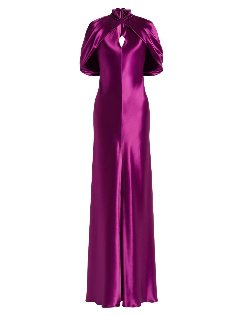 Abito mai con design satinato in viola 