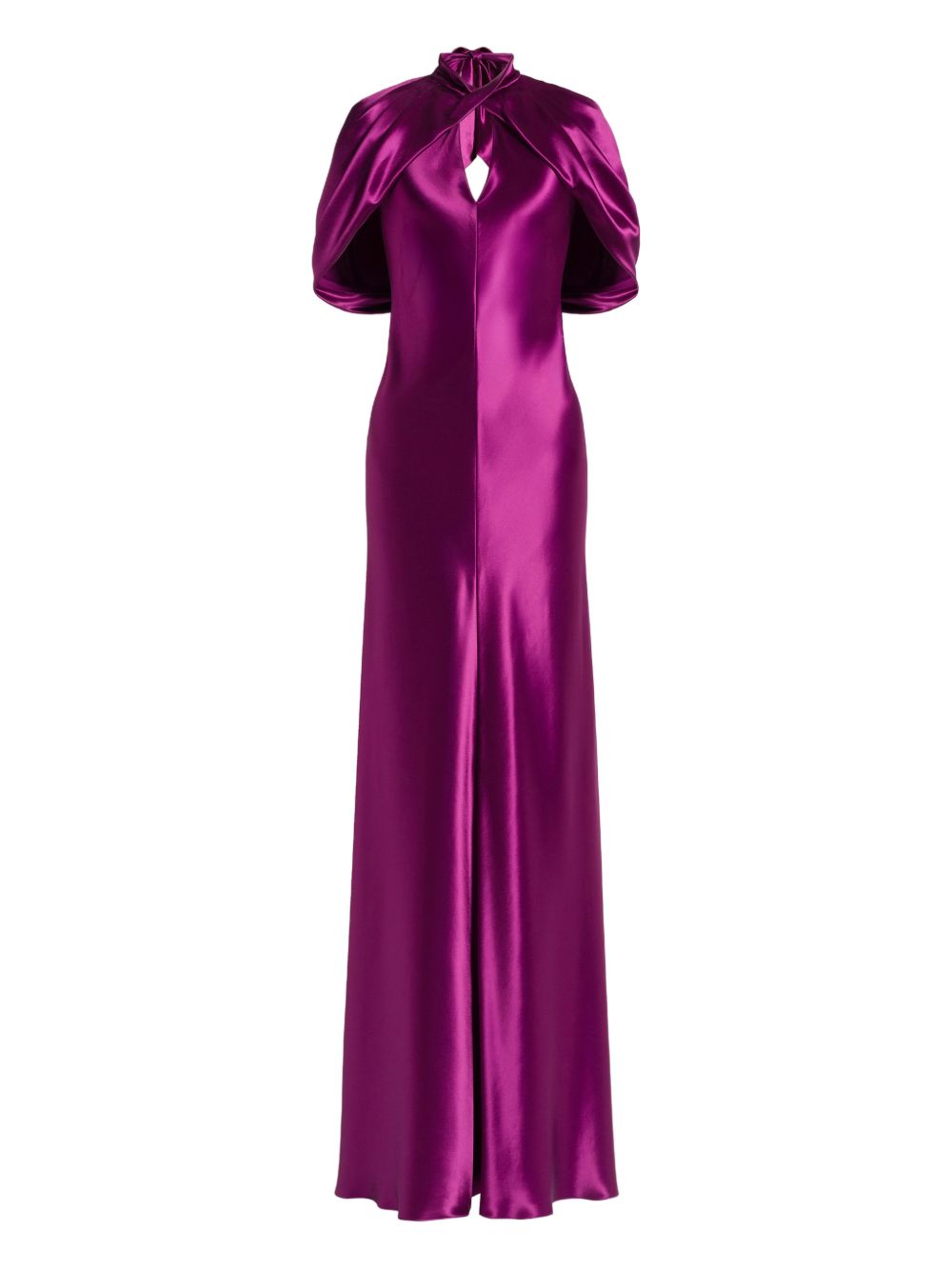Abito mai con design satinato in viola 
