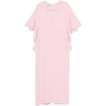 Abito lungo con scollo a V in rosa 
