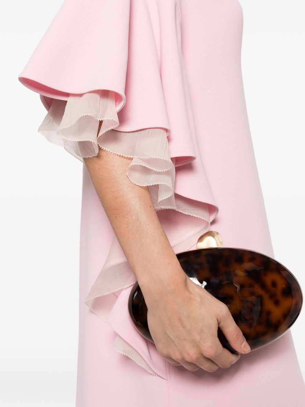 Abito lungo con scollo a V in rosa 