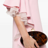 Abito lungo con scollo a V in rosa 