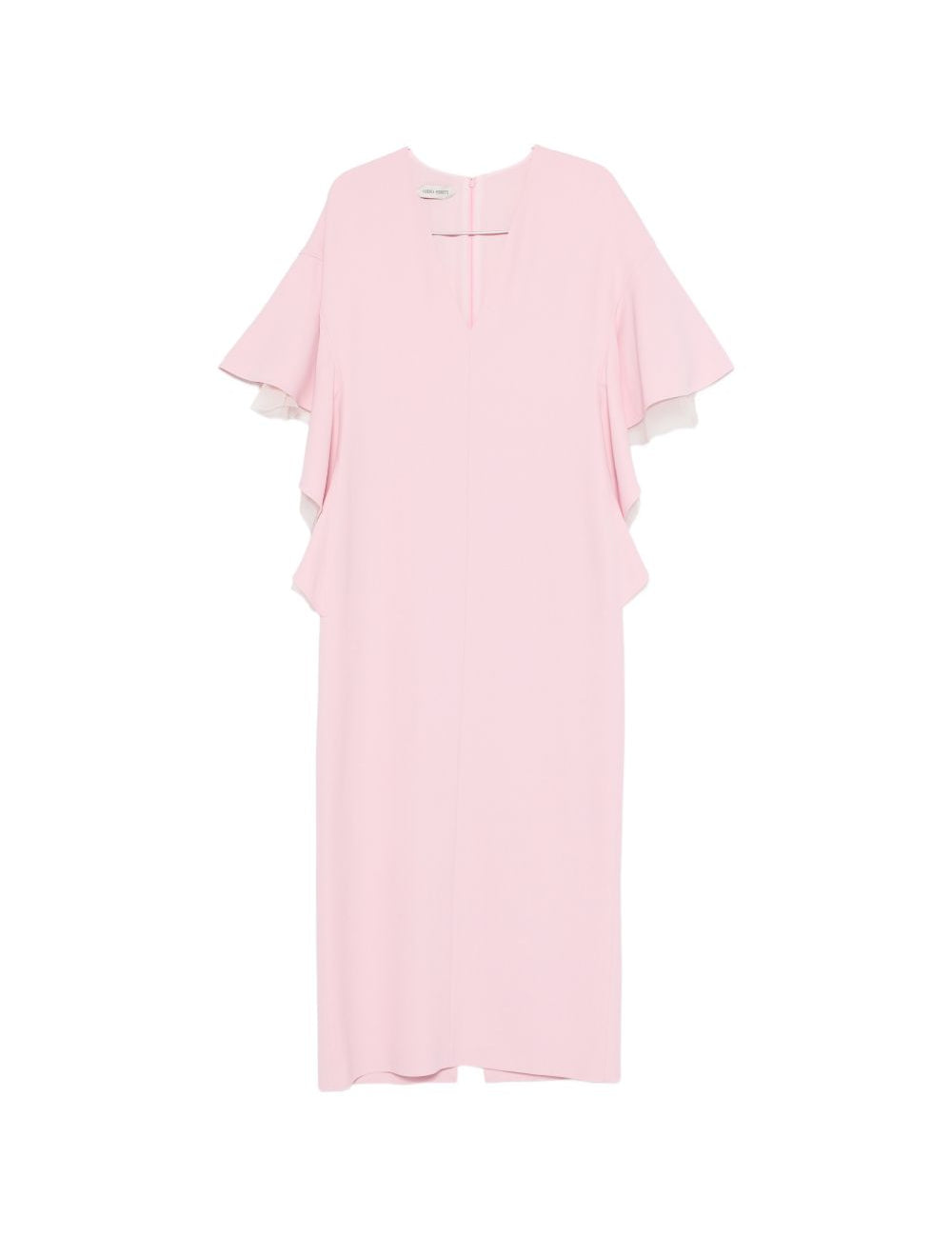 Abito lungo con scollo a V in rosa 