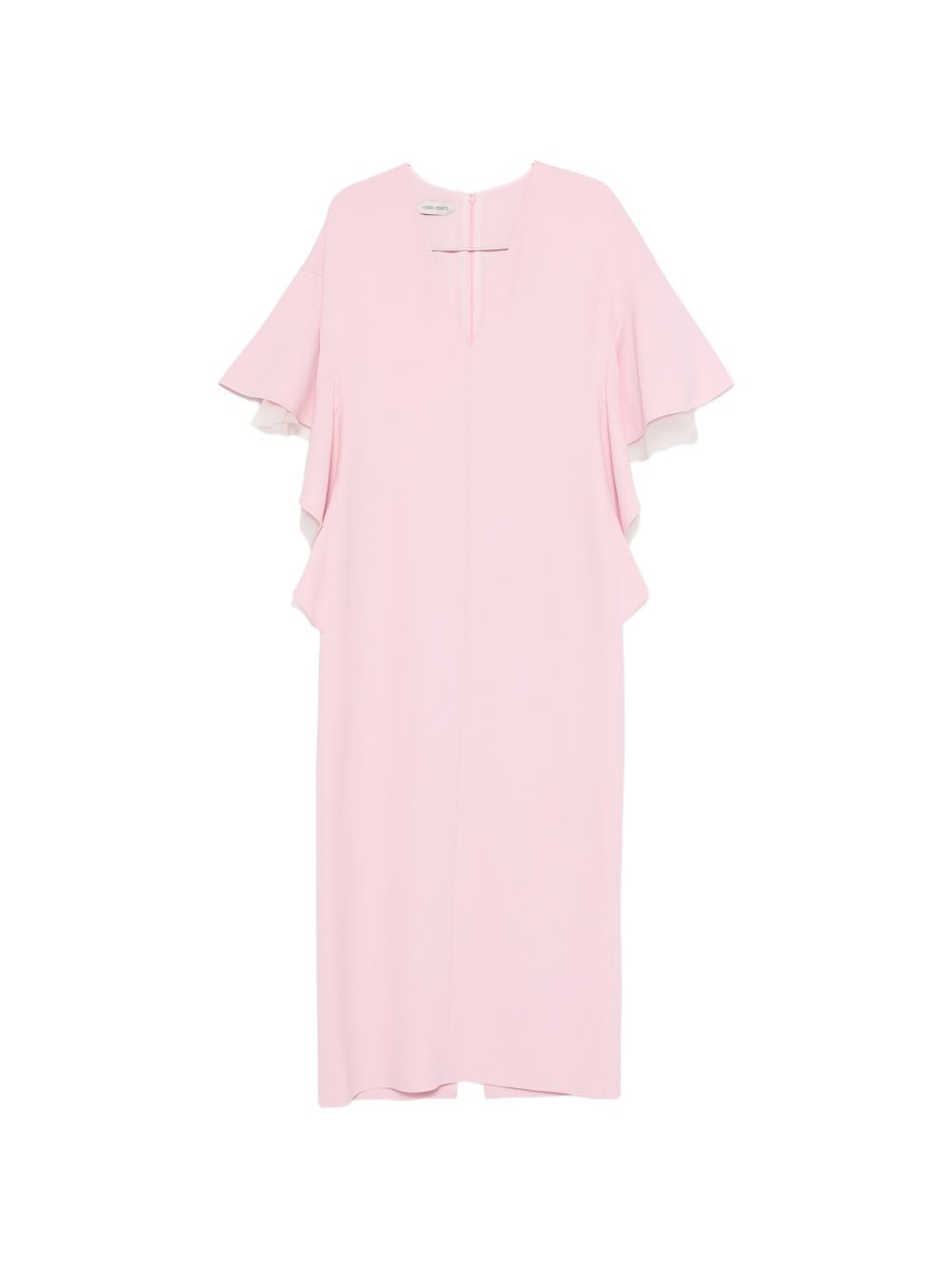Abito lungo con scollo a V in rosa 