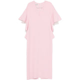 Abito lungo con scollo a V in rosa 