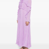 Abito midi con ruches in lilla 