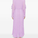 Abito midi con ruches in lilla 