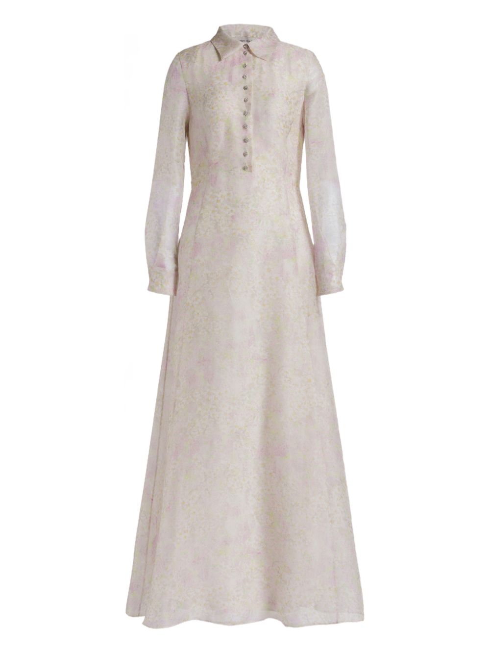 Abito maxi con stampa fiori in rosa chiaro 