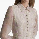 Abito maxi con stampa fiori in rosa chiaro 
