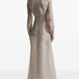 Abito maxi con stampa fiori in rosa chiaro 
