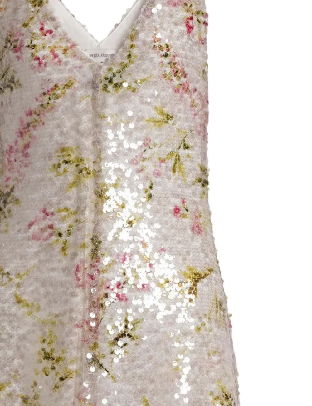 Abito con paillettes con stampa a fiori 