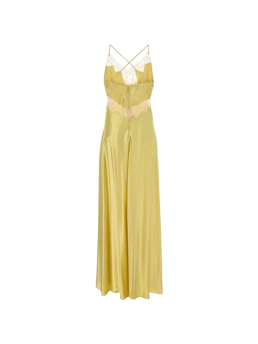 Abito lungo con orlo in pizzo giallo Alberta Ferretti - donna 