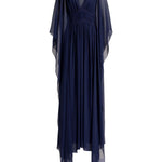 Abito lungo con scollo a V in blu Alberta ferretti - donna 