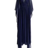 Abito lungo con scollo a V in blu Alberta ferretti - donna 