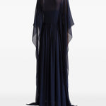 Abito lungo con scollo a V in blu Alberta ferretti - donna 