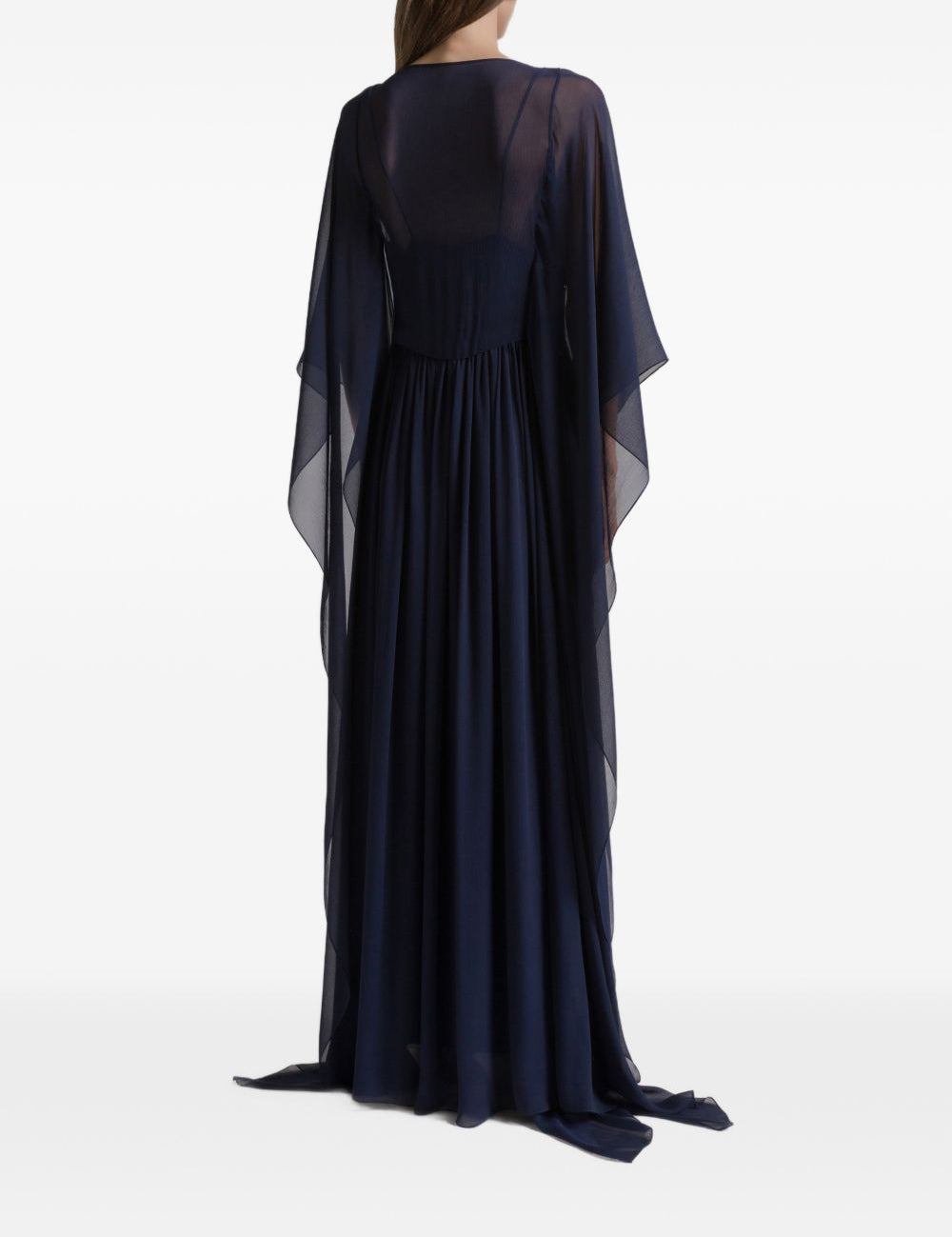 Abito lungo con scollo a V in blu Alberta ferretti - donna 