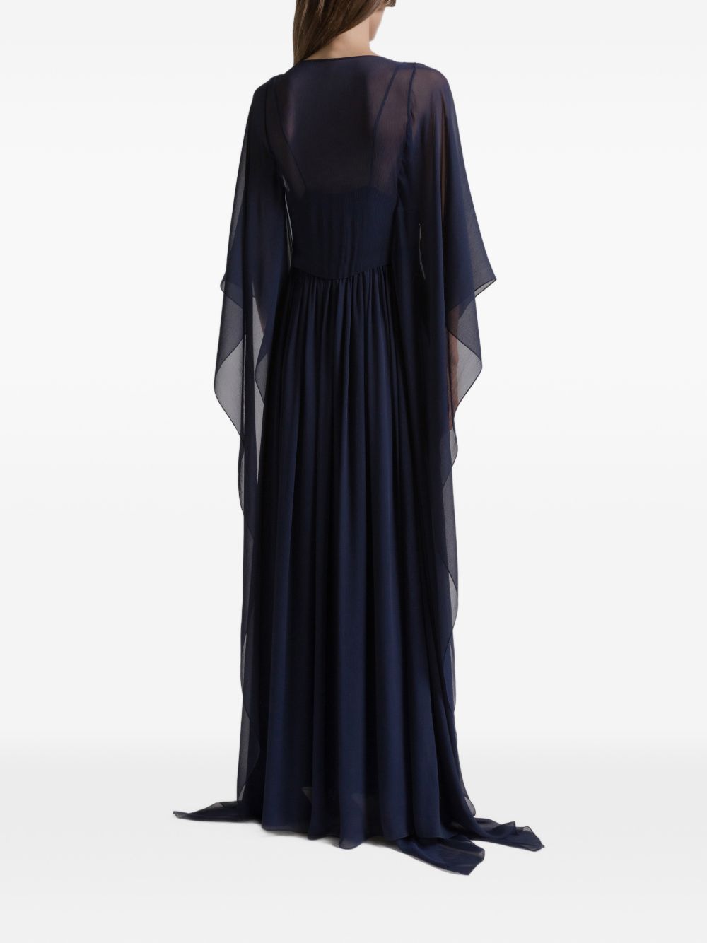 Abito lungo con scollo a V in blu Alberta ferretti - donna 