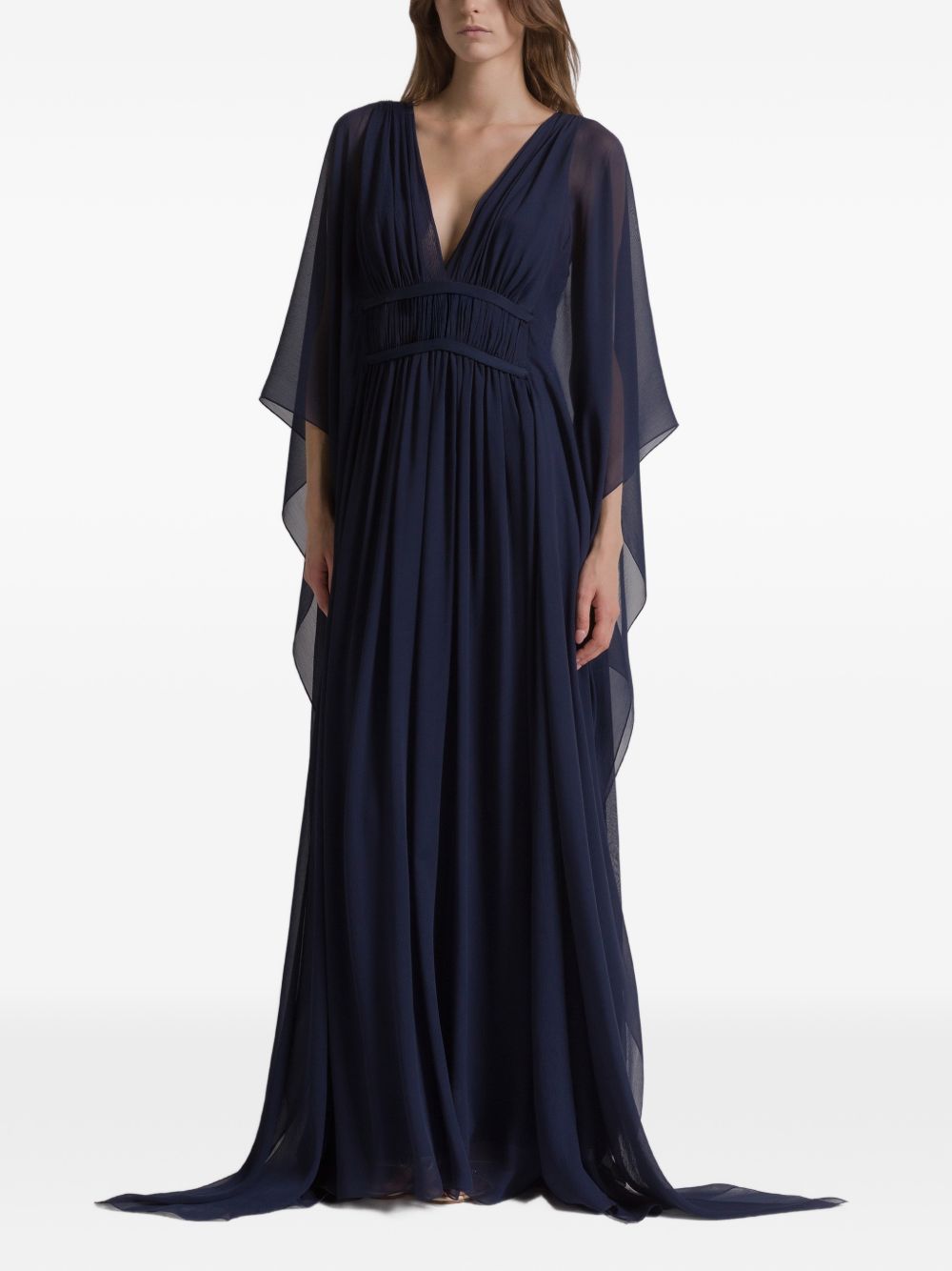 Abito lungo con scollo a V in blu Alberta ferretti - donna 