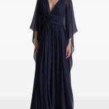 Abito lungo con scollo a V in blu Alberta ferretti - donna 