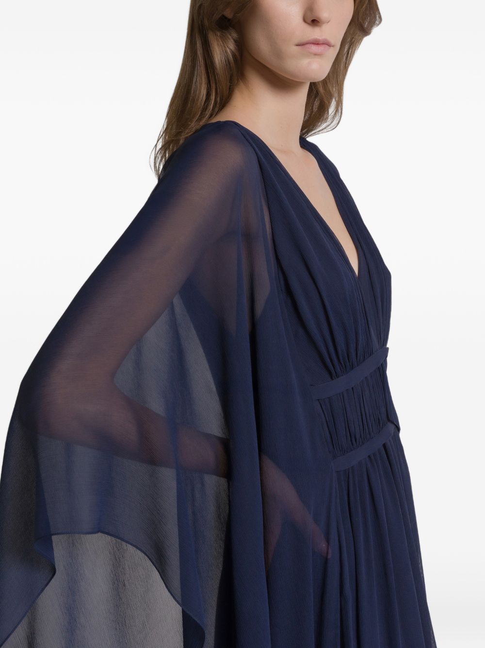 Abito lungo con scollo a V in blu Alberta ferretti - donna 