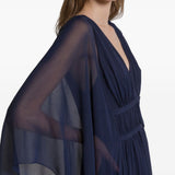 Abito lungo con scollo a V in blu Alberta ferretti - donna 