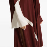 Abito lungo con scollo a V in marrone 