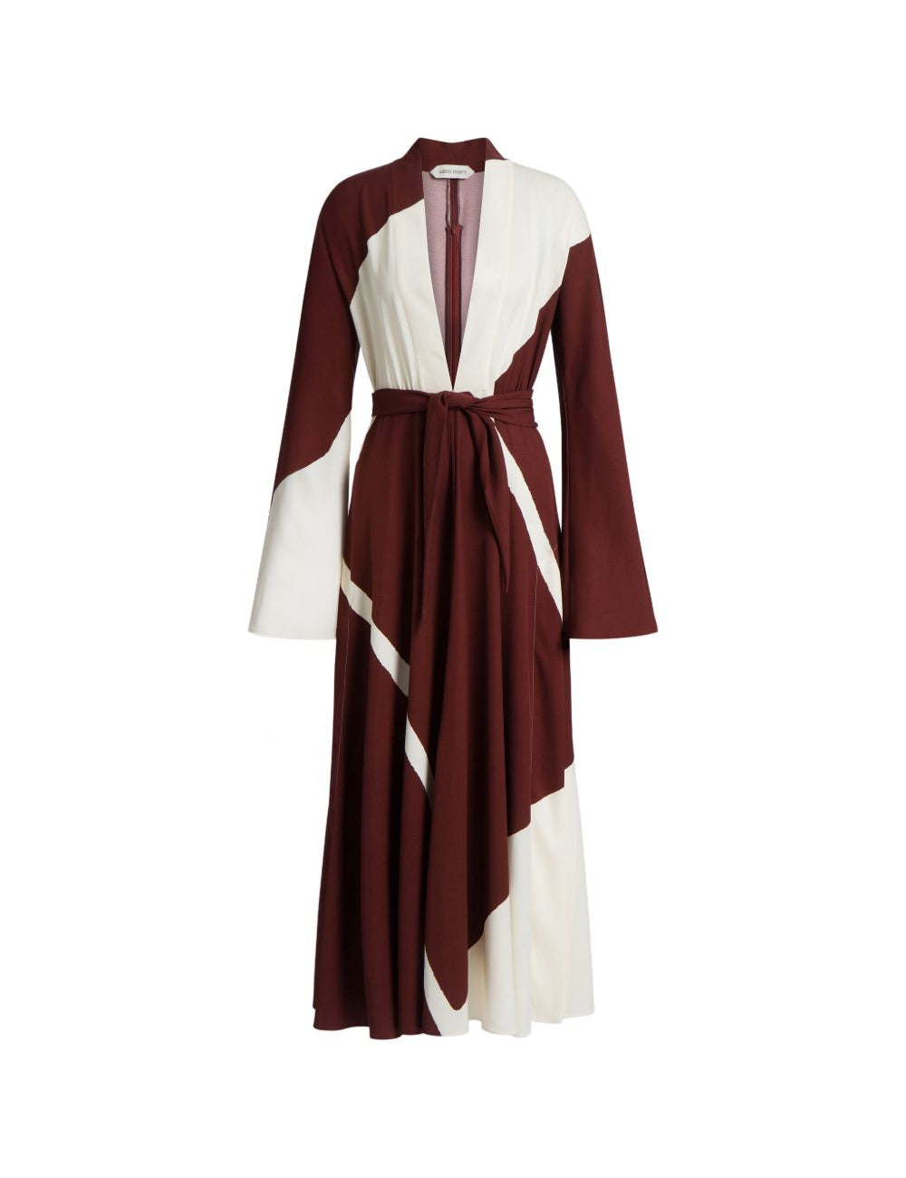 Abito lungo con scollo a V in marrone 