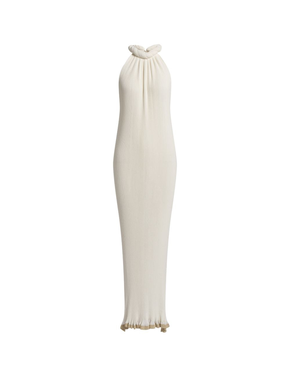 Abito lungo in maglia plissettata avorio Alberta Ferretti - donna 