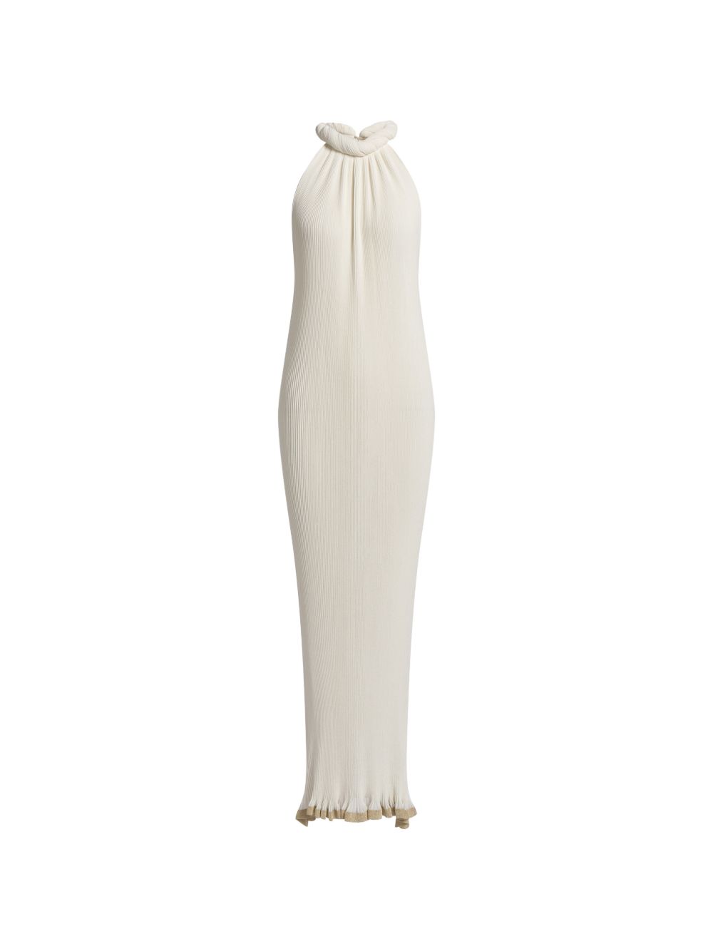 Abito lungo in maglia plissettata avorio Alberta Ferretti - donna 