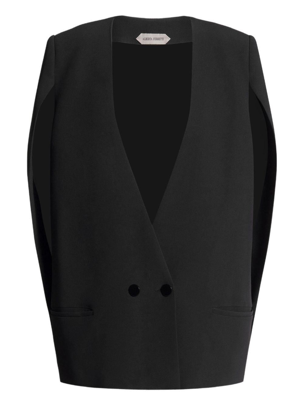 Giacca doppiopetto senza maniche in nero Alberta Ferretti - donna 