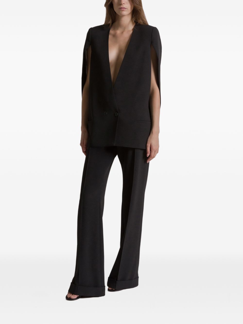 Giacca doppiopetto senza maniche in nero Alberta Ferretti - donna 