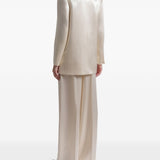Giacca doppiopetto satinata in avorio Alberta Ferretti - donna 