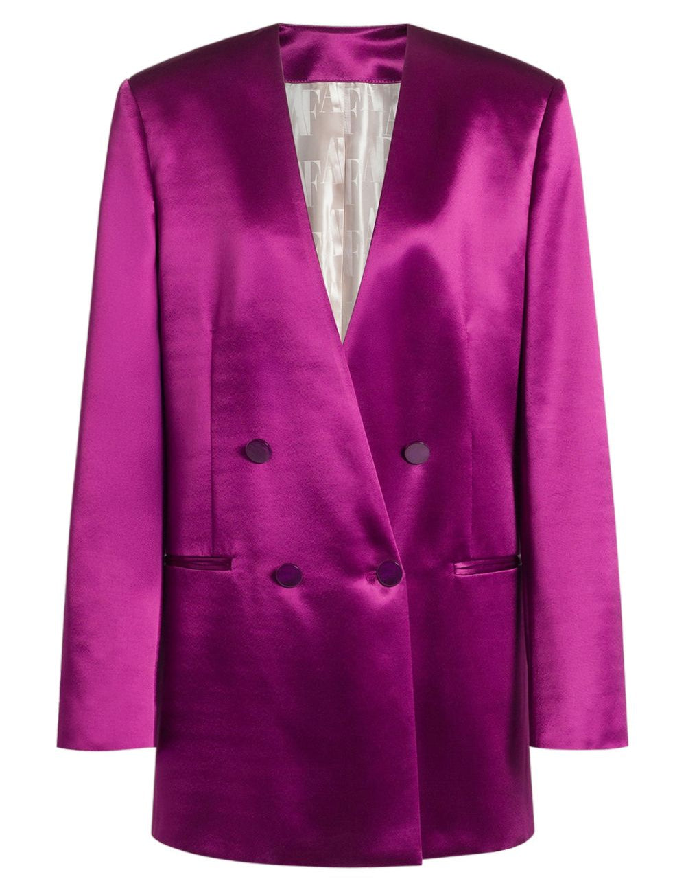 Giacca doppiopetto satinata in viola Alberta Ferretti - donna 