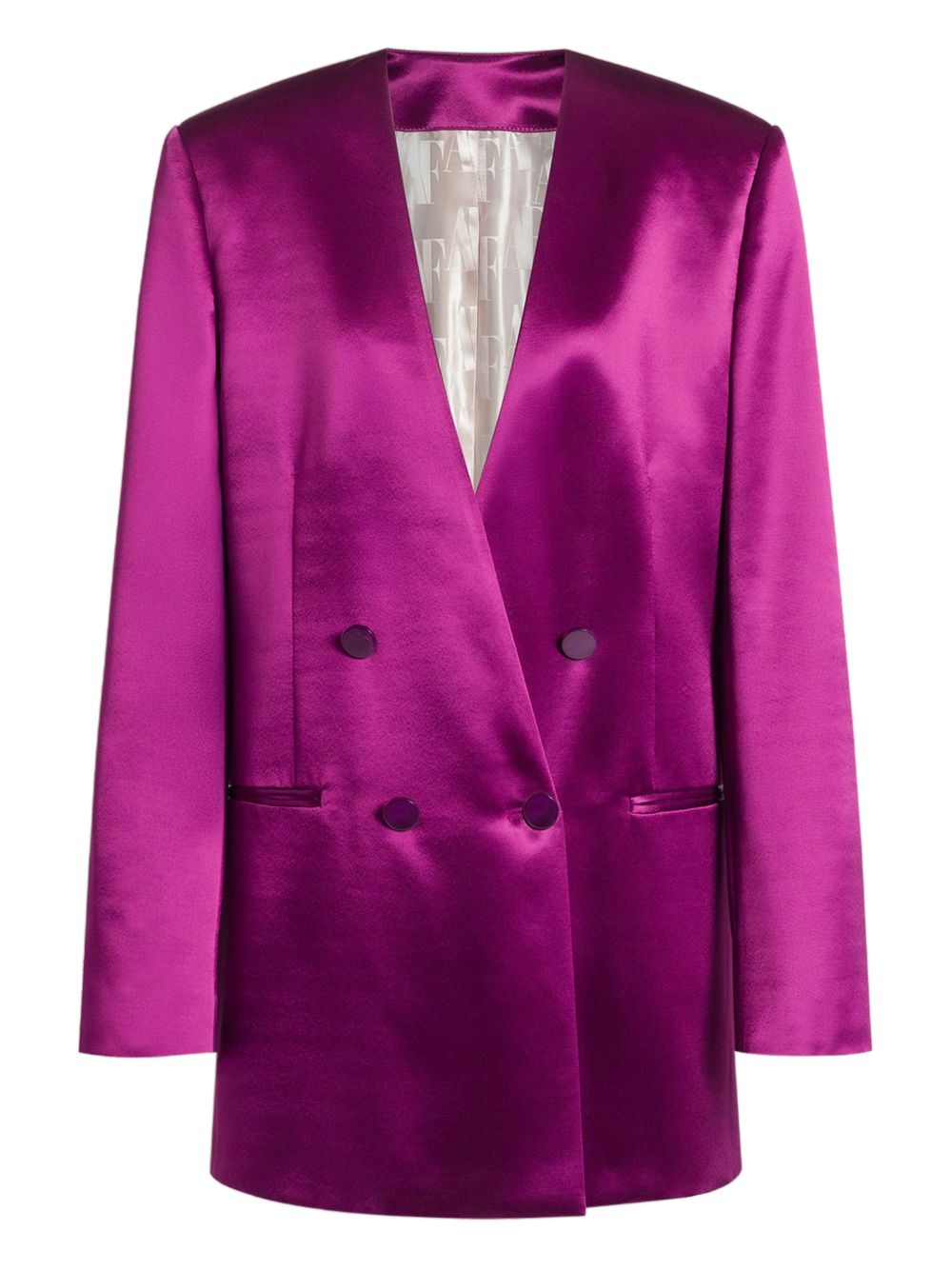 Giacca doppiopetto satinata in viola Alberta Ferretti - donna 