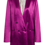 Giacca doppiopetto satinata in viola Alberta Ferretti - donna 