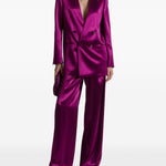 Giacca doppiopetto satinata in viola Alberta Ferretti - donna 