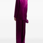 Giacca doppiopetto satinata in viola Alberta Ferretti - donna 