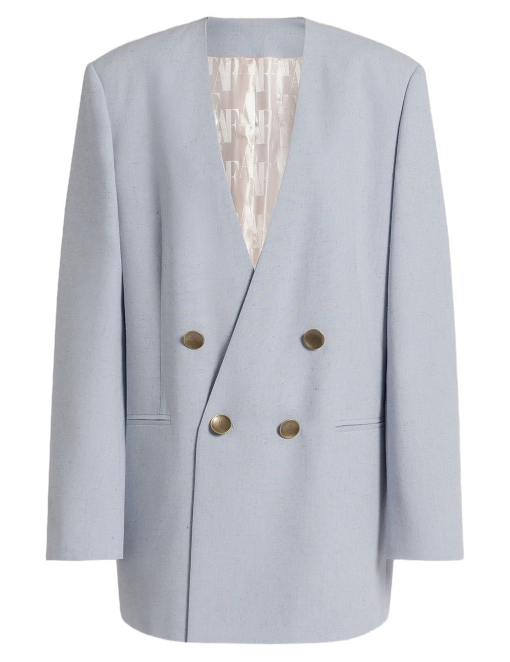 Giacca doppiopetto senza revers in azzurro chiaro Alberta Ferretti - donna 