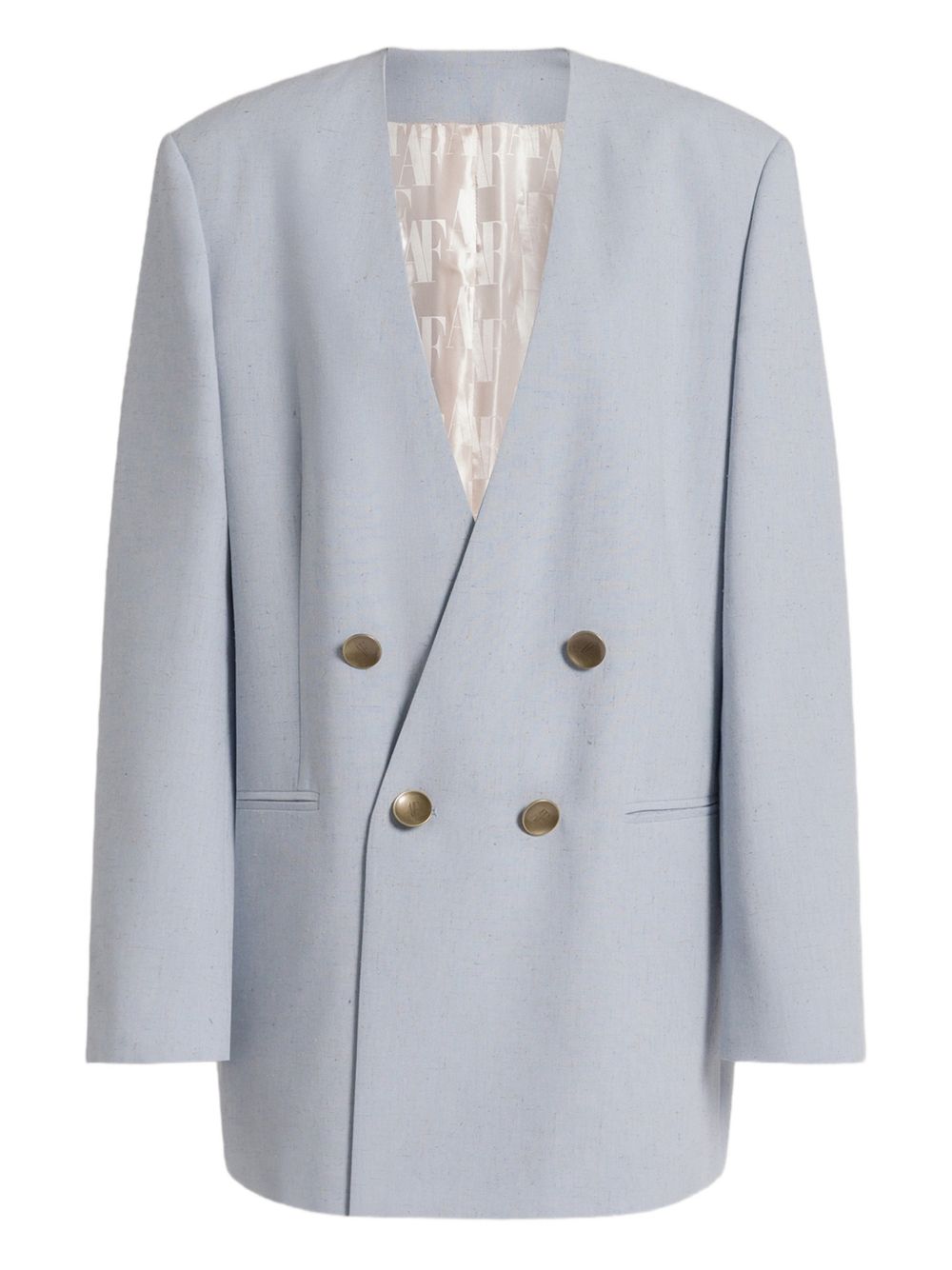 Giacca doppiopetto senza revers in azzurro chiaro Alberta Ferretti - donna 